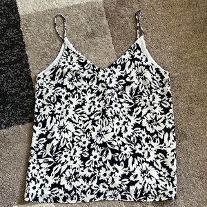 H&M Floral Navy/White Tank